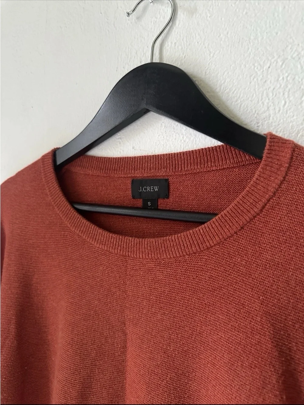J.Crew Womens Small Orange 100% Cotton Crewneck Sweater Long Sleeve Knit